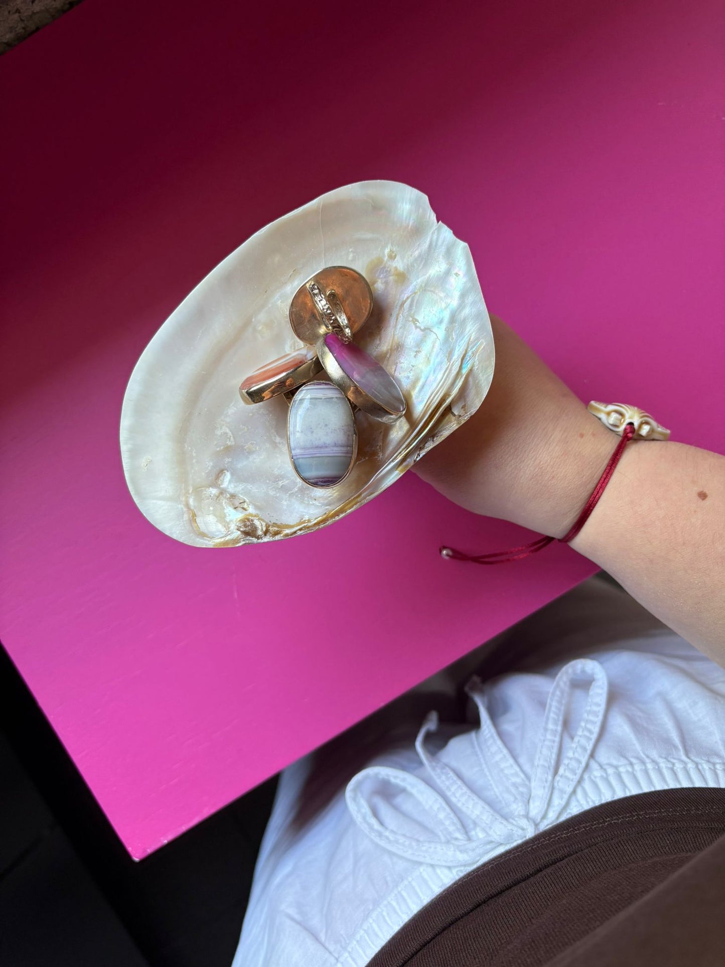 Neutral Purple agaat ring