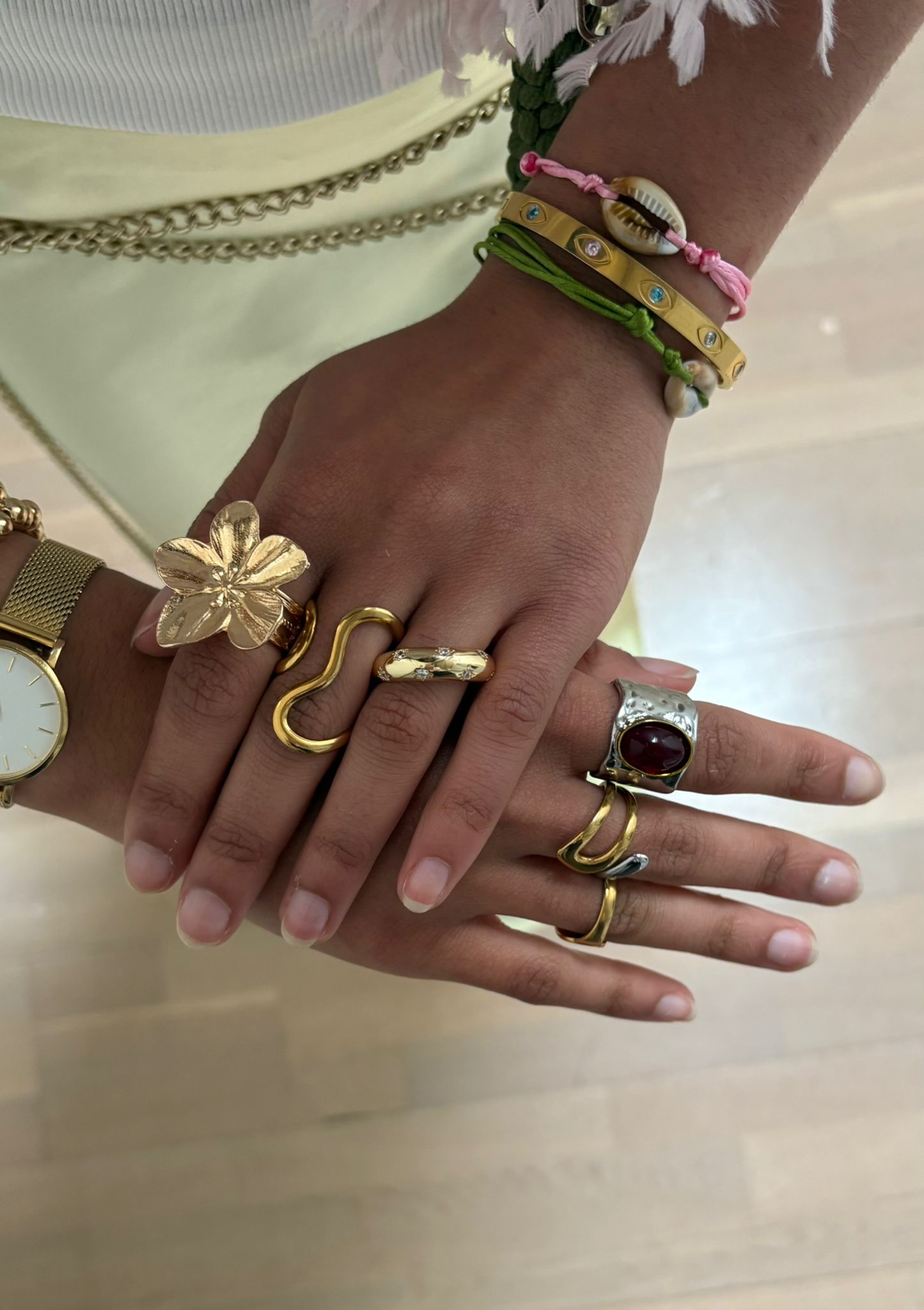 Vintage Boho ring maat 9