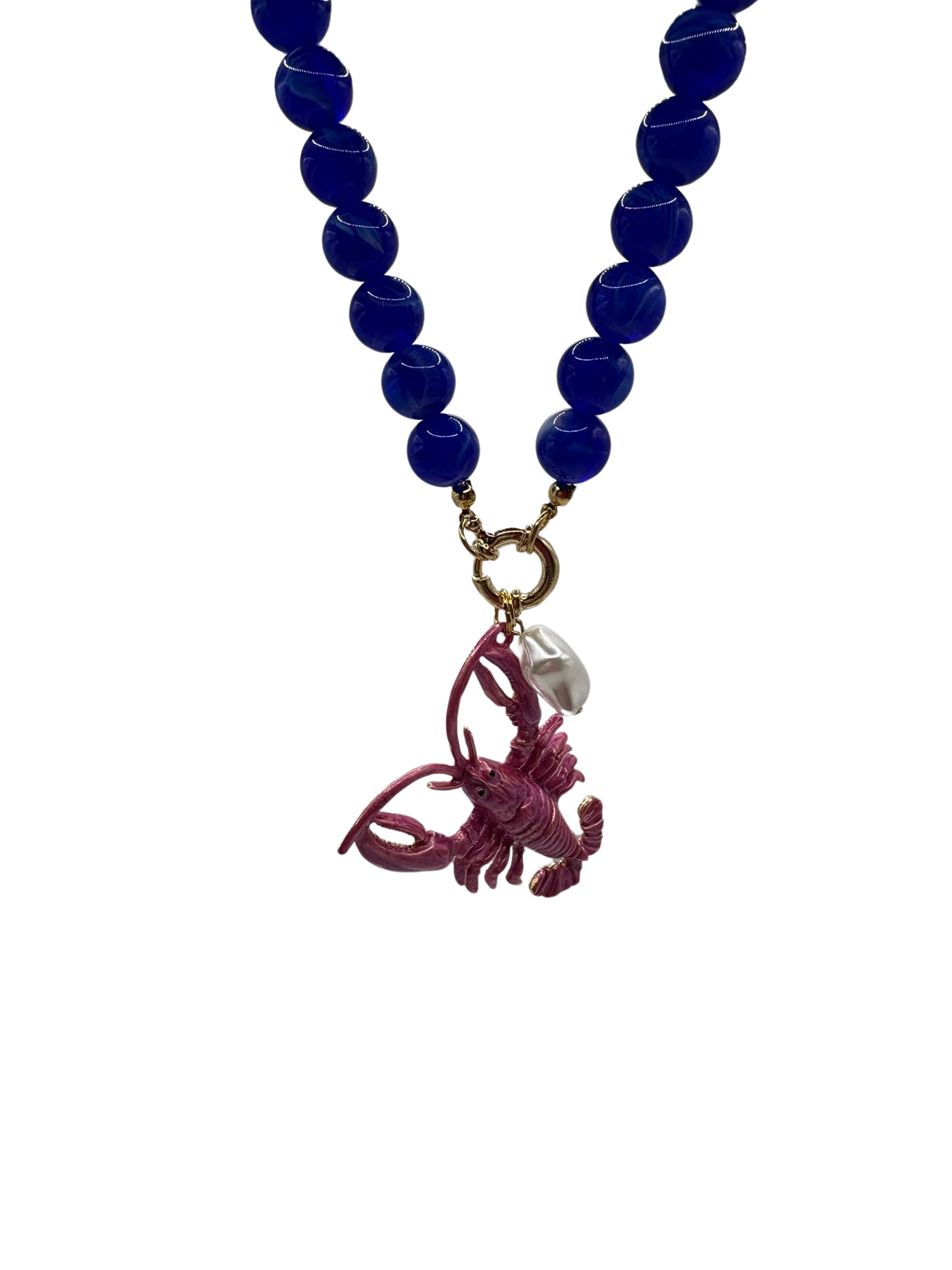 Pink lobster necklace