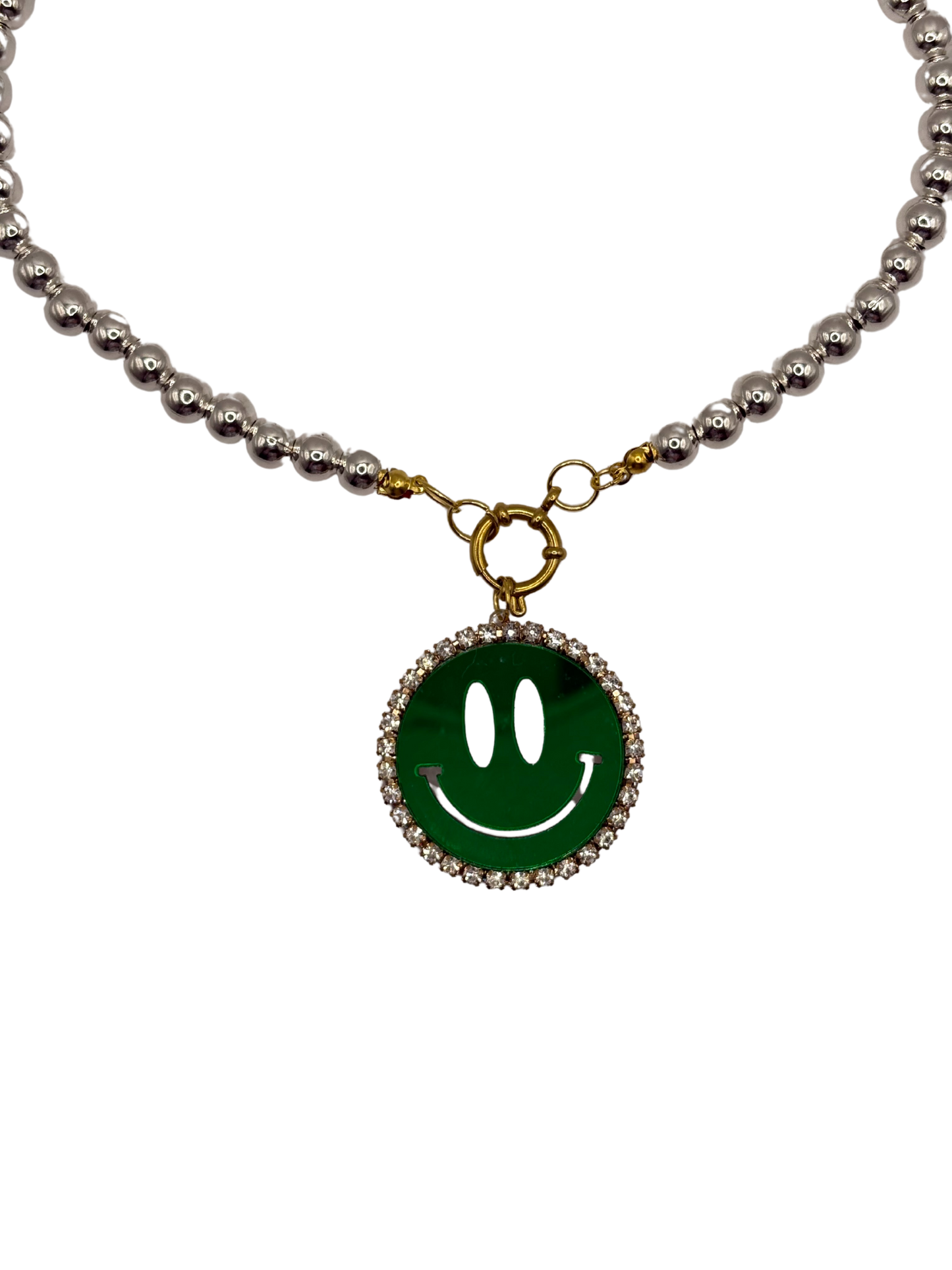 Smiley necklace green