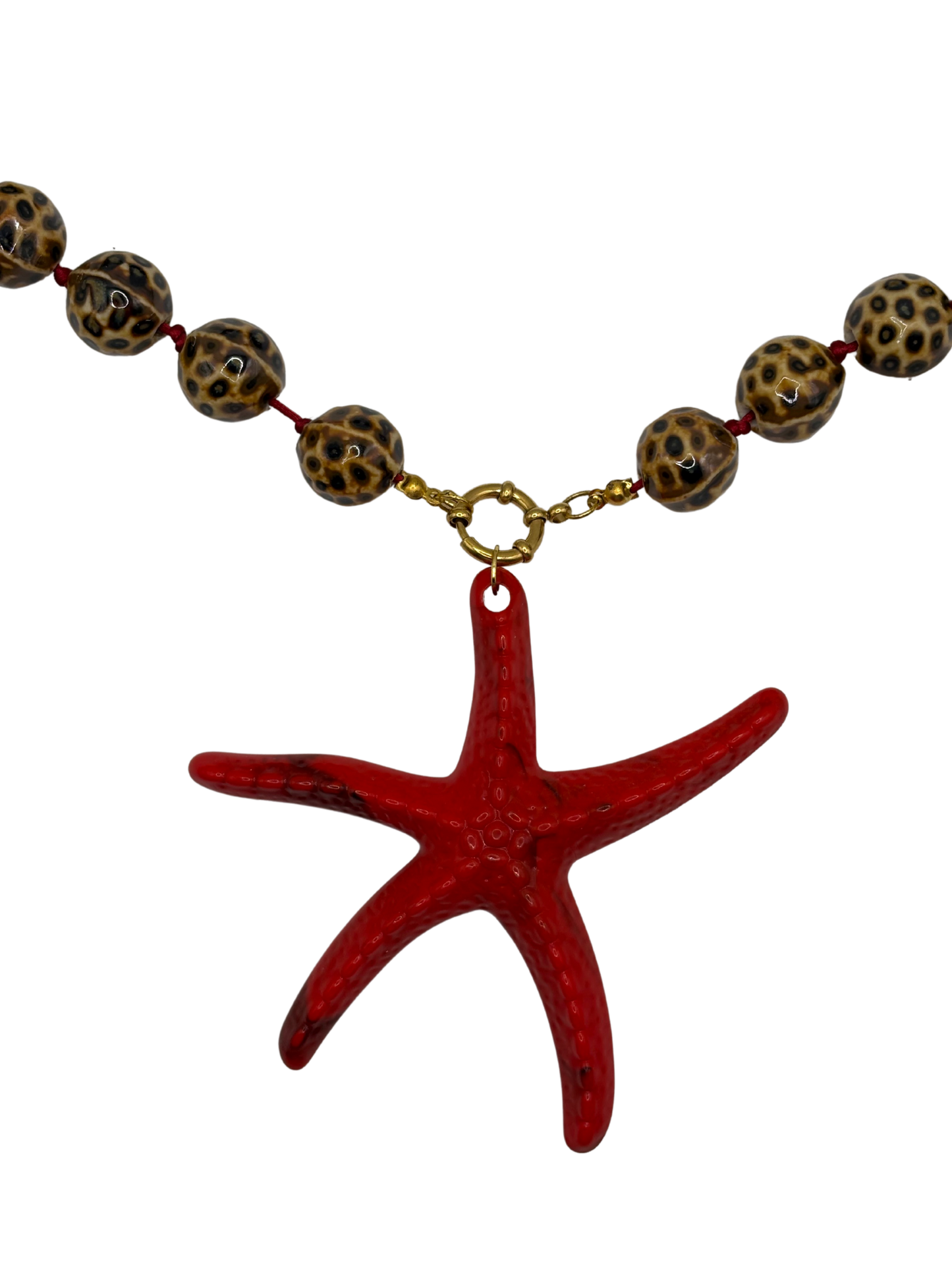 Leopard starfish necklace