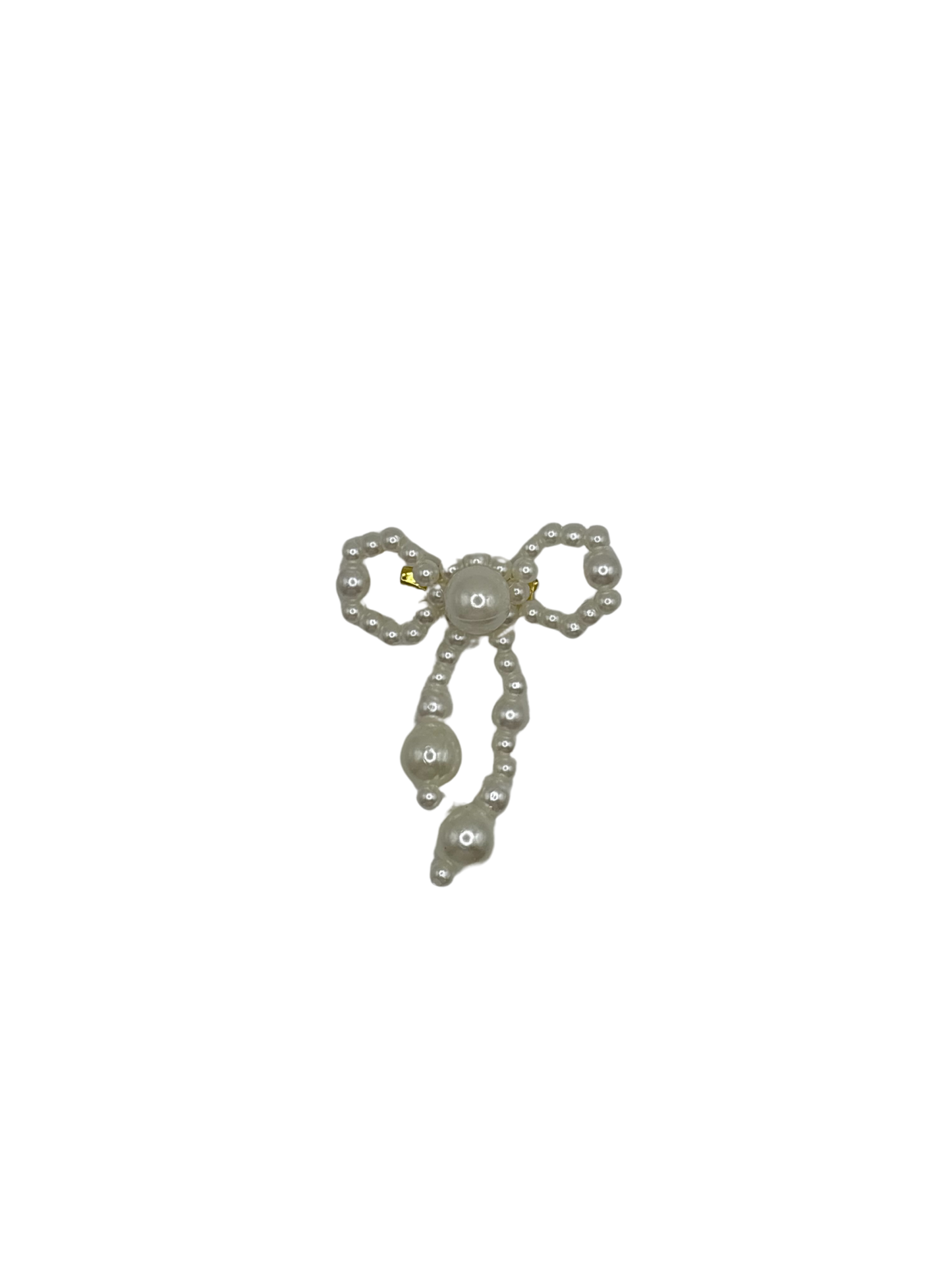 Pearl bow broche