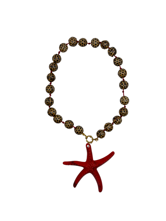 Leopard starfish necklace
